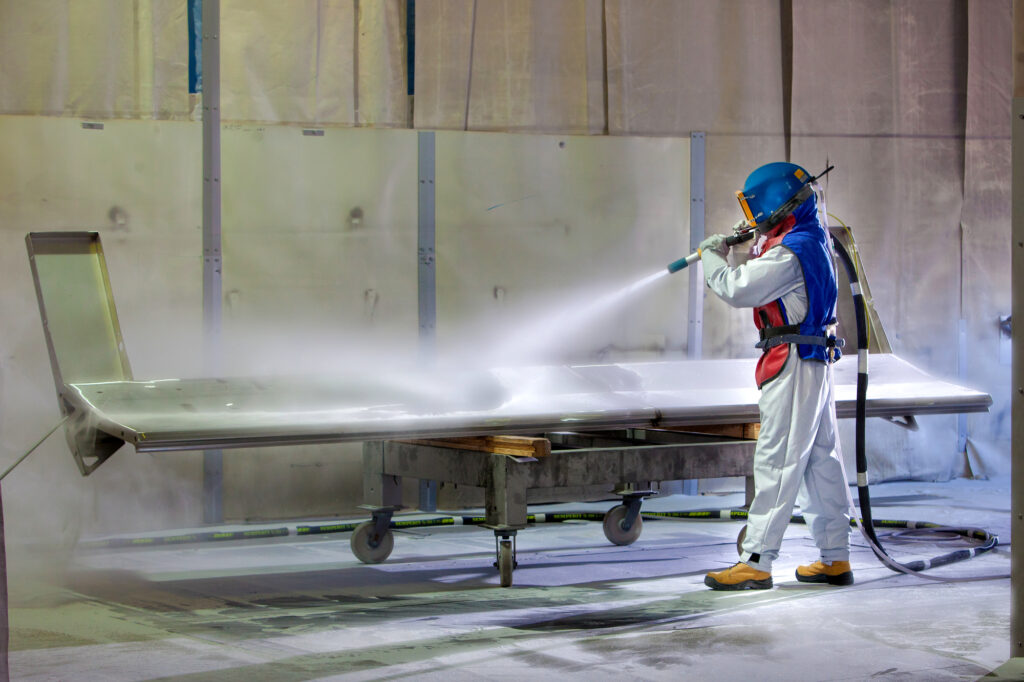 dustless sandblasting aviation industry